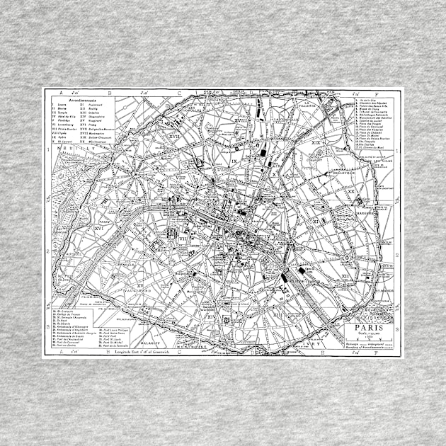 Vintage Map of Paris (1911) by Bravuramedia